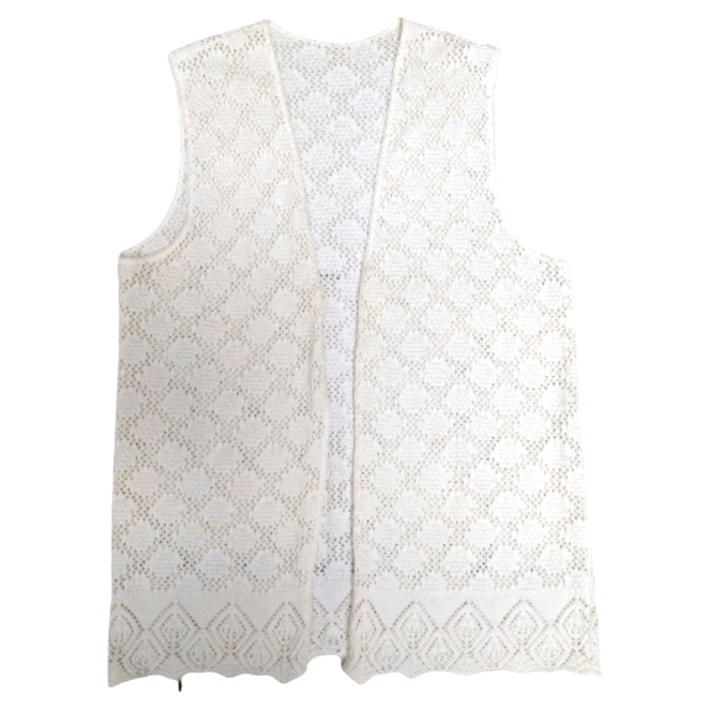 Boho women's crochet vest size M - Picture 4 of 6